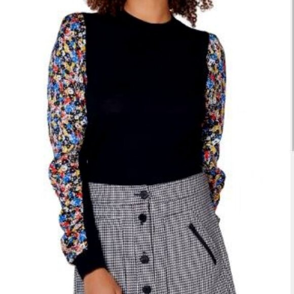 Authentic Veronica Beard Floral Print Merino Wool Pullover Sweater MSRP $380 - Picture 3 of 8